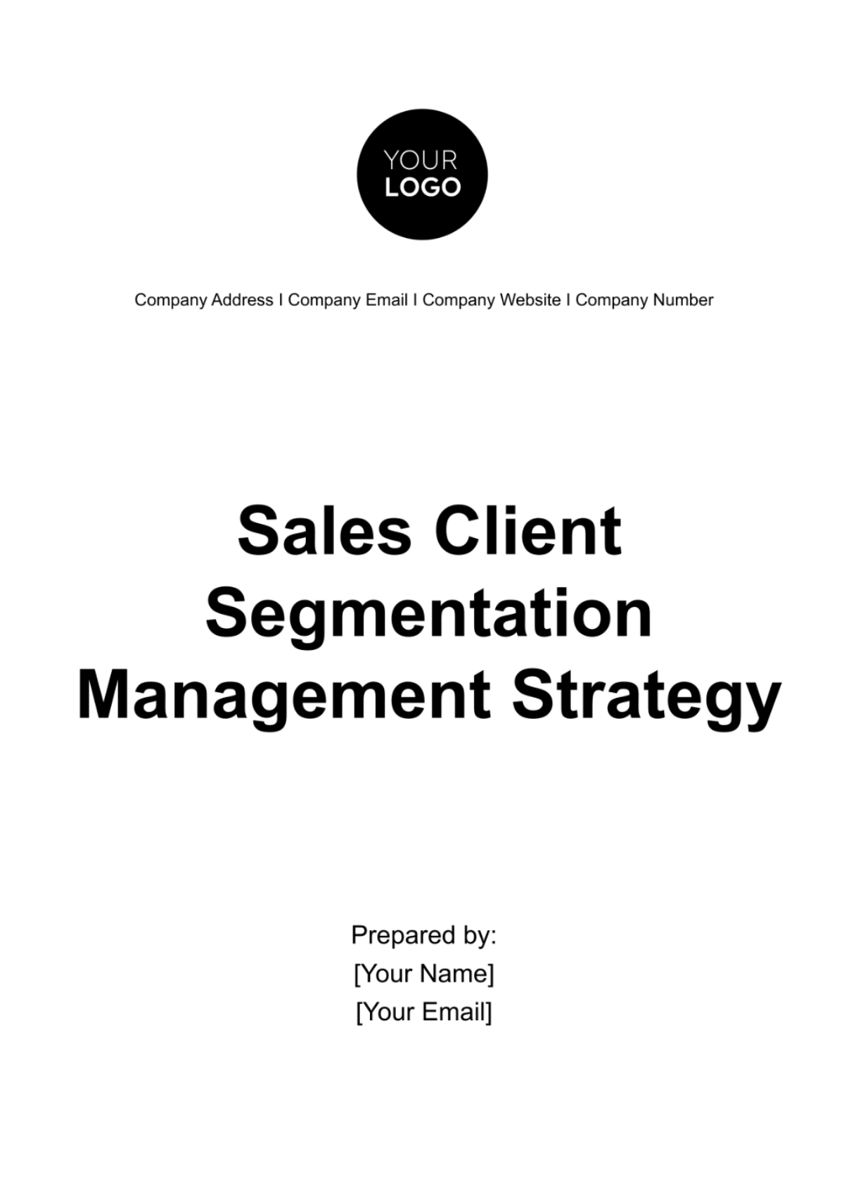 Sales Client Segmentation Management Strategy Template