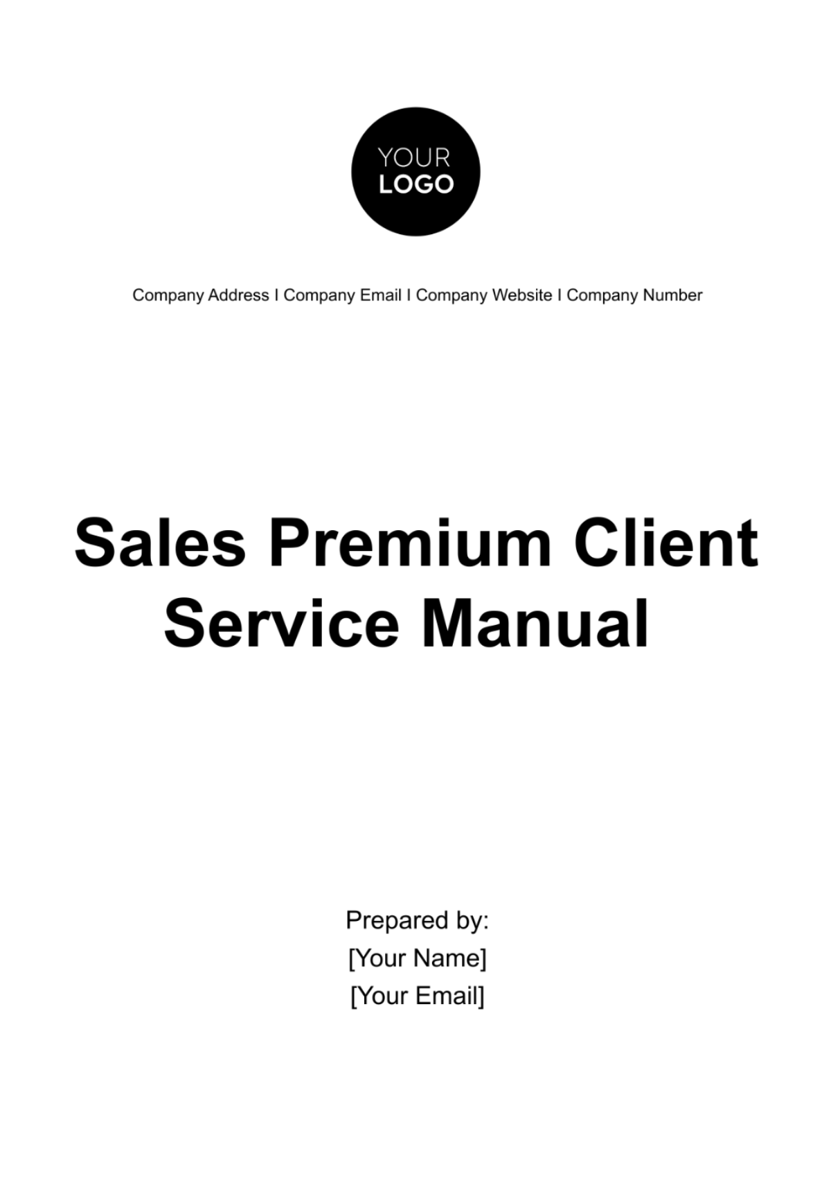 Free Sales Premium Client Service Manual Template