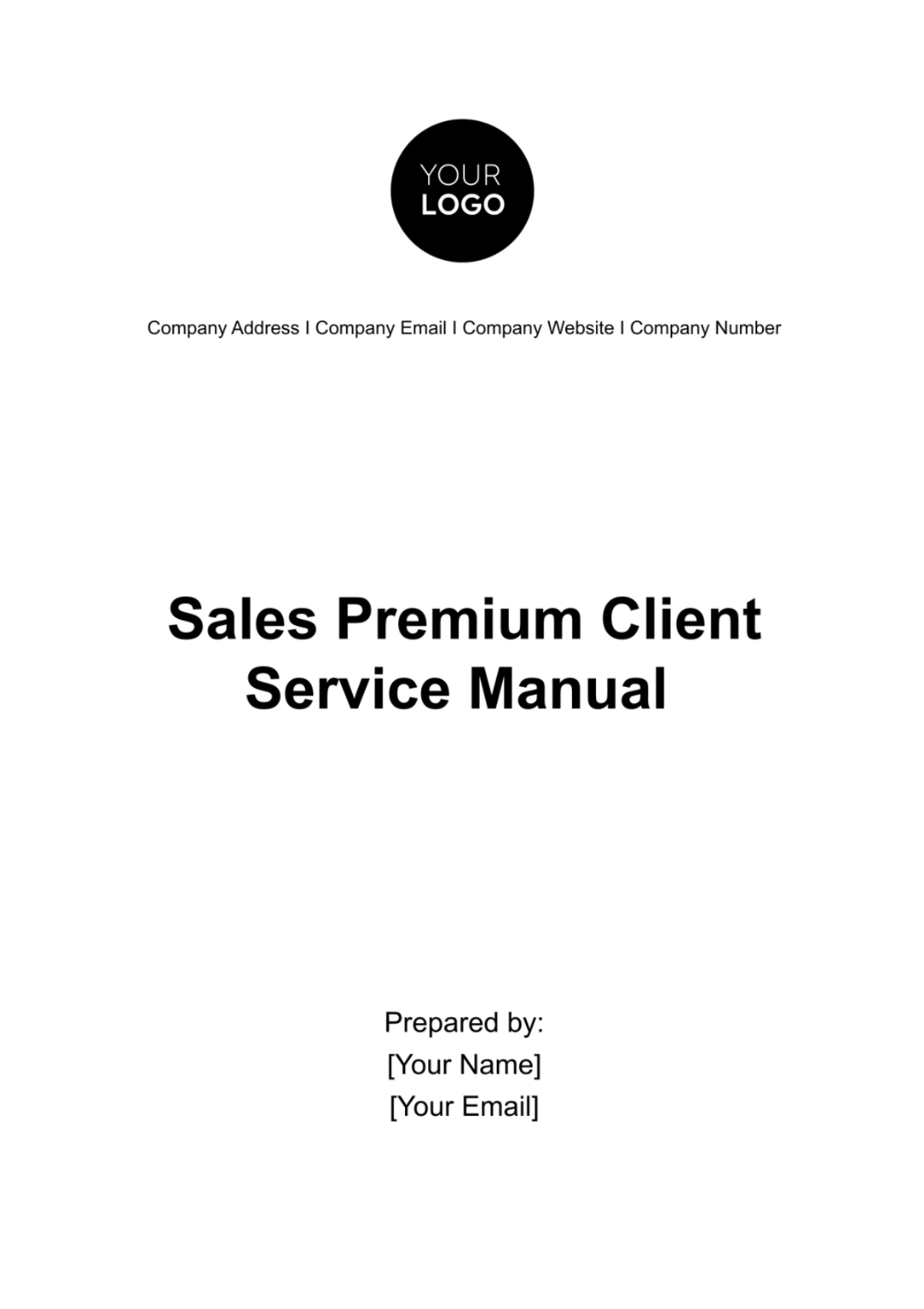 Sales Premium Client Service Manual Template - Edit Online & Download