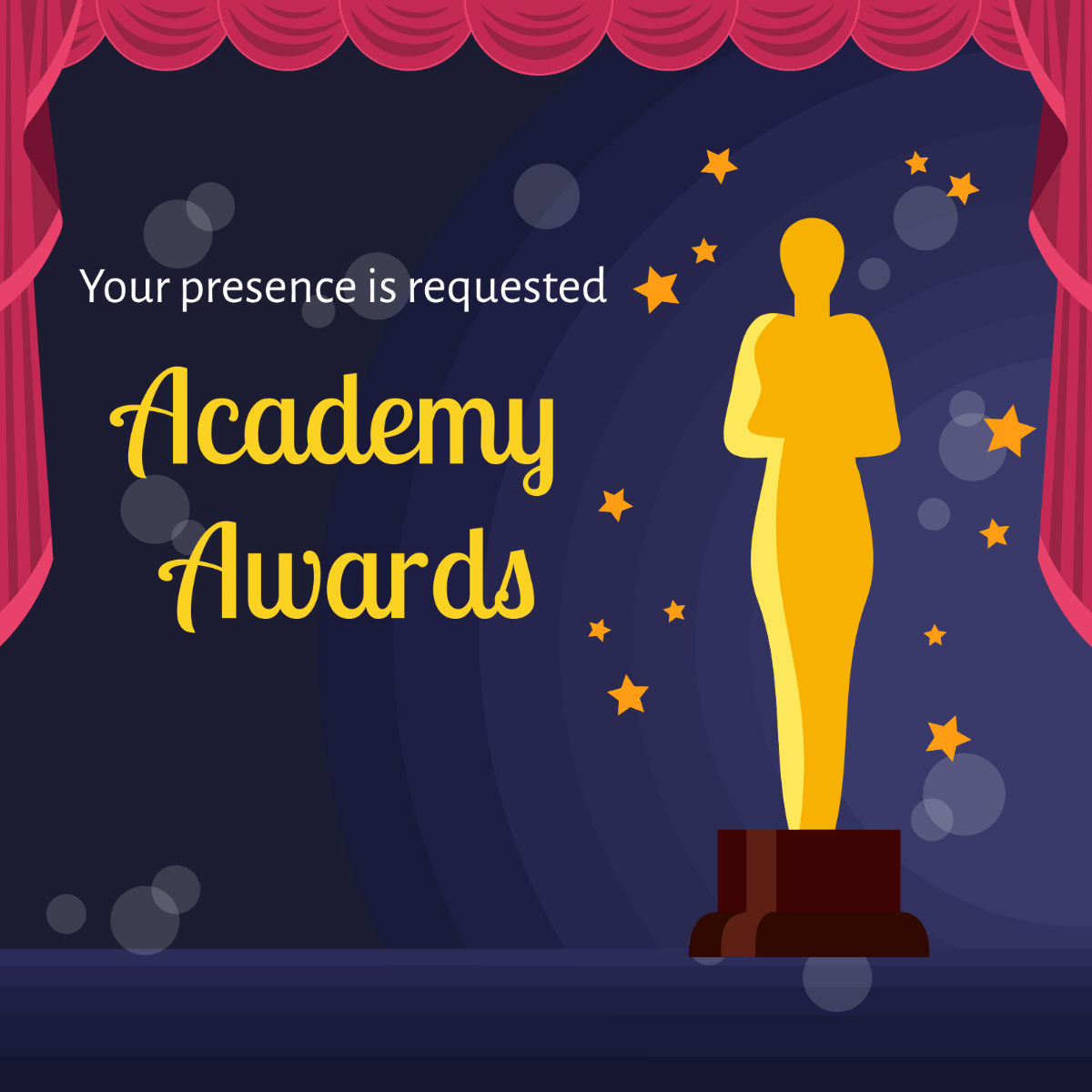 Free  The Academy Awards LinkedIn Post Template