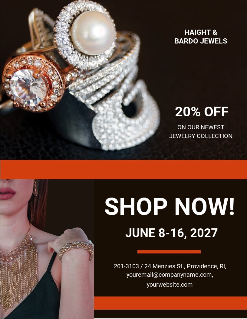 Jewelry Shop Flyer Template in Illustrator, Word, Apple Pages