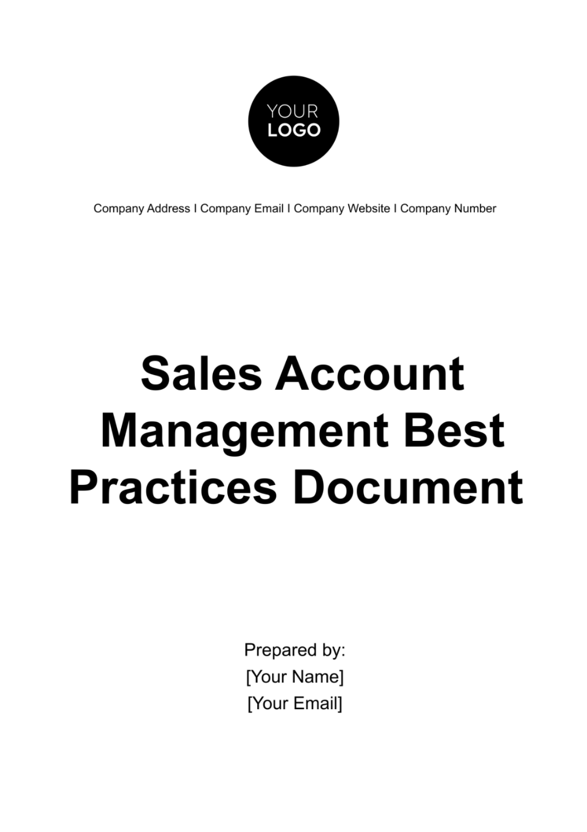 Sales Account Management Best Practices Document Template
