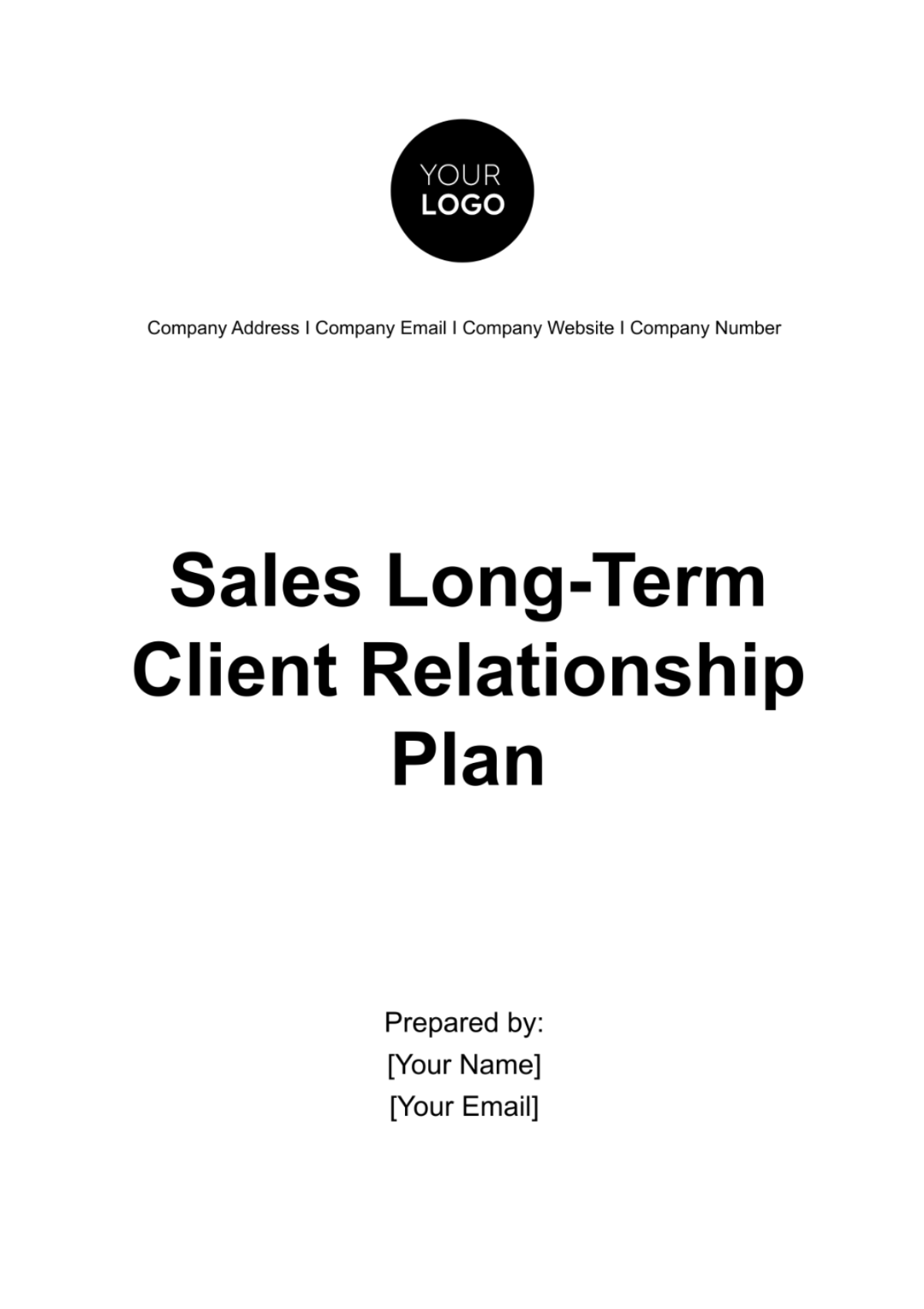 Free ;;Sales Long-term Client Relationship Plan Template
