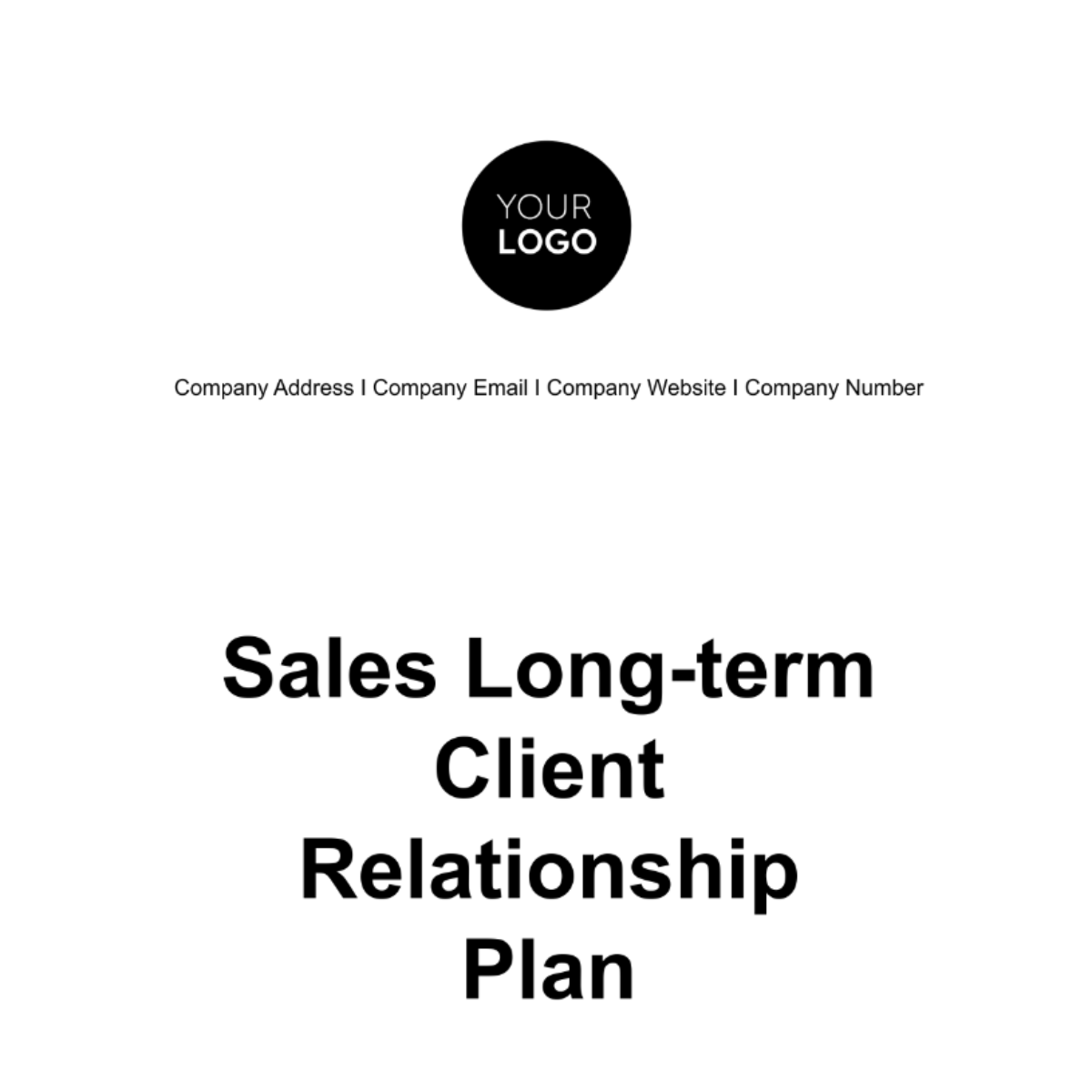 Sales Long-term Client Relationship Plan Template