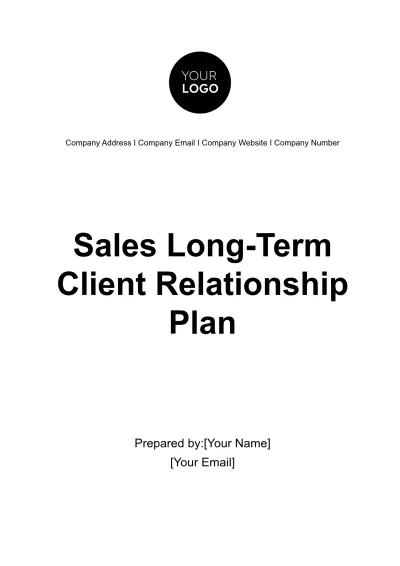 Free ;;Sales Long-term Client Relationship Plan Template to Edit Online