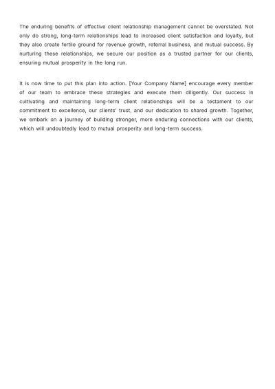 Free ;;Sales Long-term Client Relationship Plan Template to Edit Online