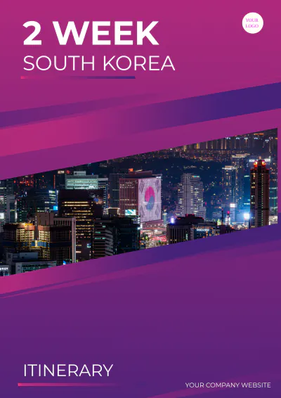 Free 2 Week South Korea Itinerary Template to Edit Online