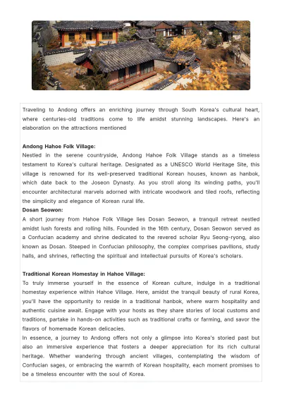 Free 2 Week South Korea Itinerary Template to Edit Online