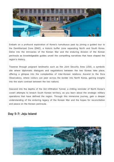 Free 2 Week South Korea Itinerary Template to Edit Online