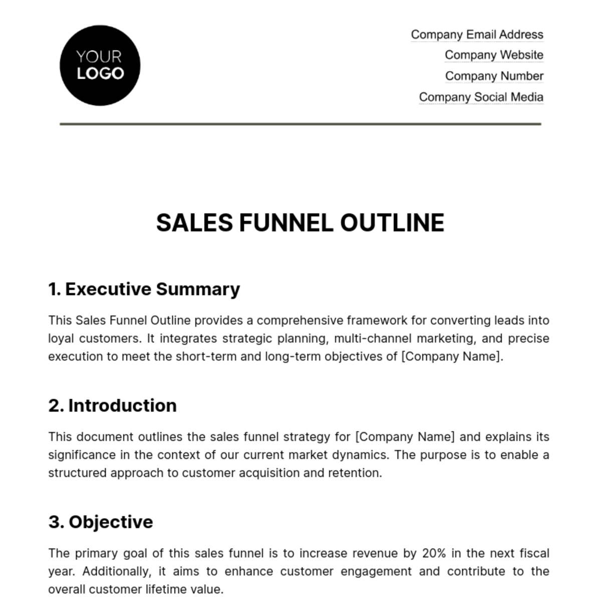 Sales Funnel Outline Template - Edit Online & Download