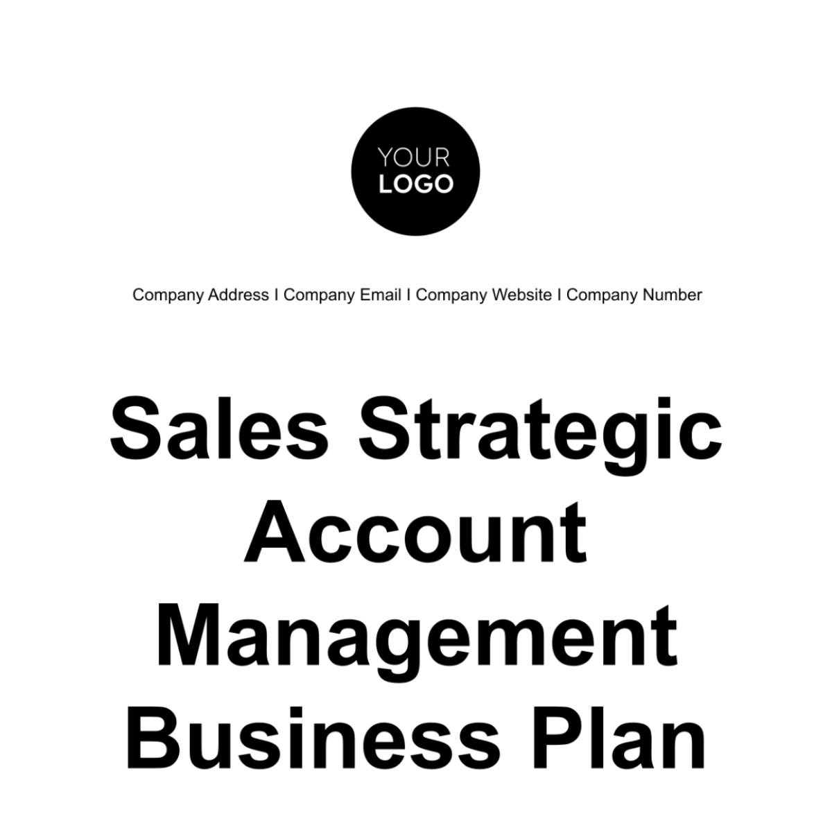 Sales Strategic Account Management Business Plan Template