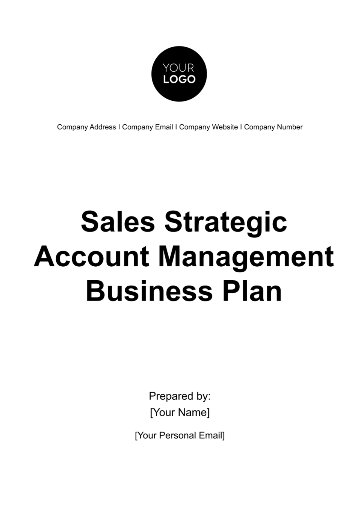 Sales Strategic Account Management Business Plan Template - Edit Online & Download