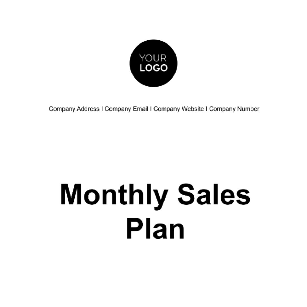 Monthly Sales Plan Template - Edit Online & Download Example | Template.net