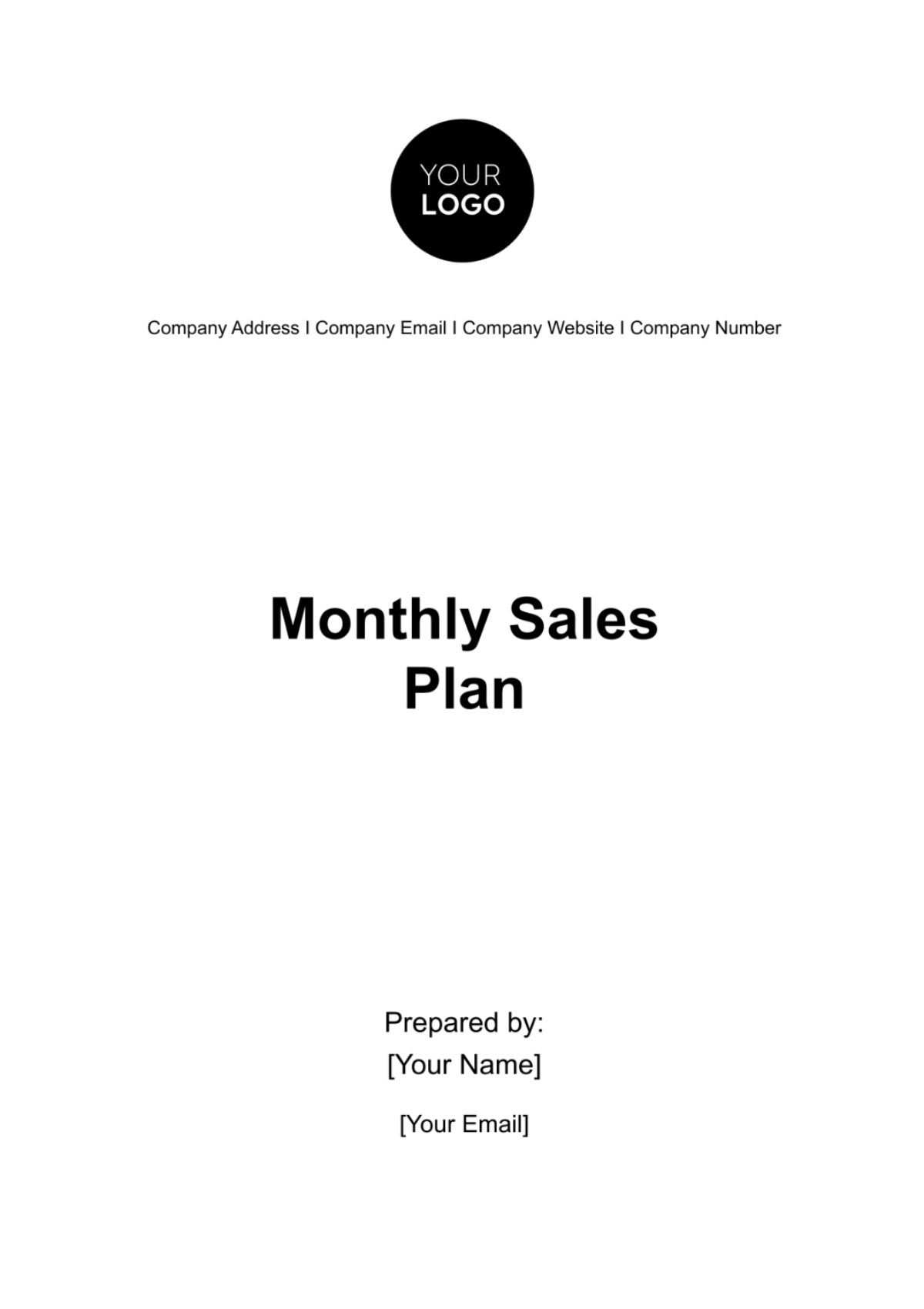 Monthly Sales Plan Template - Edit Online & Download