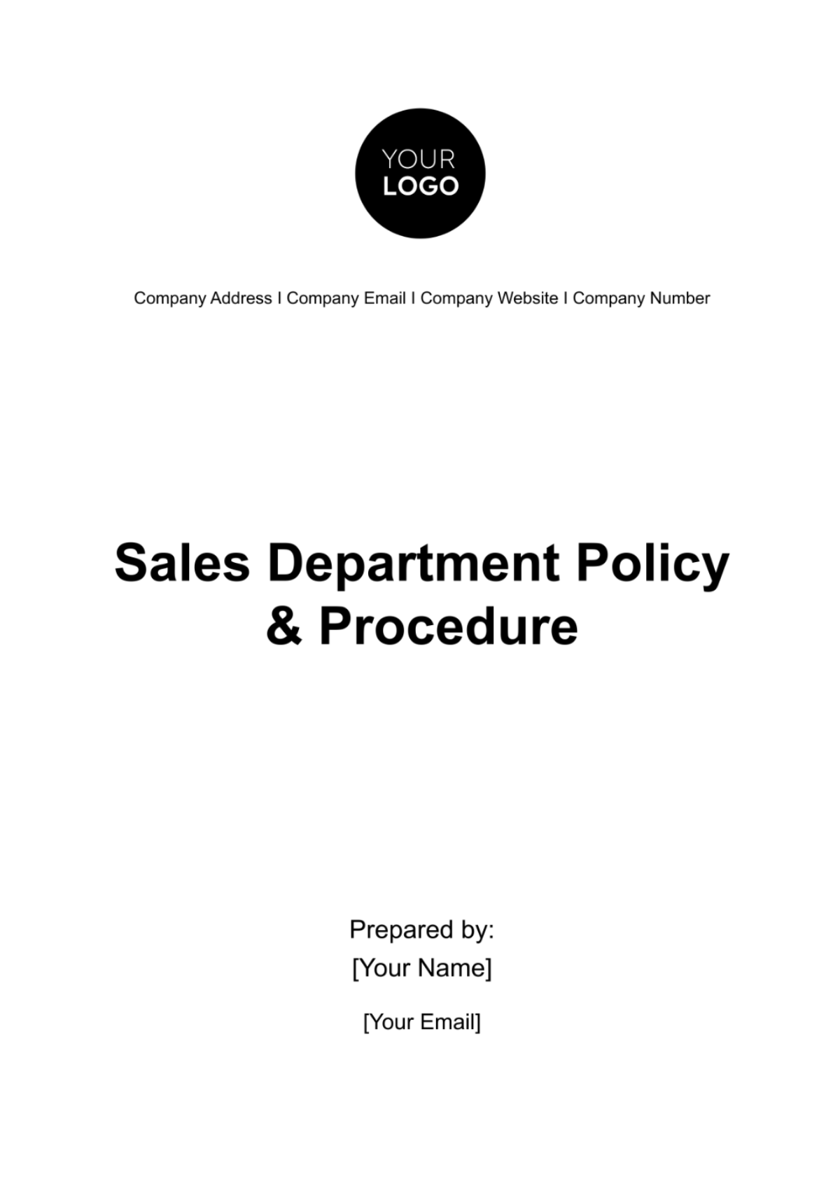 Sales Department Policy & Procedure Template - Edit Online & Download