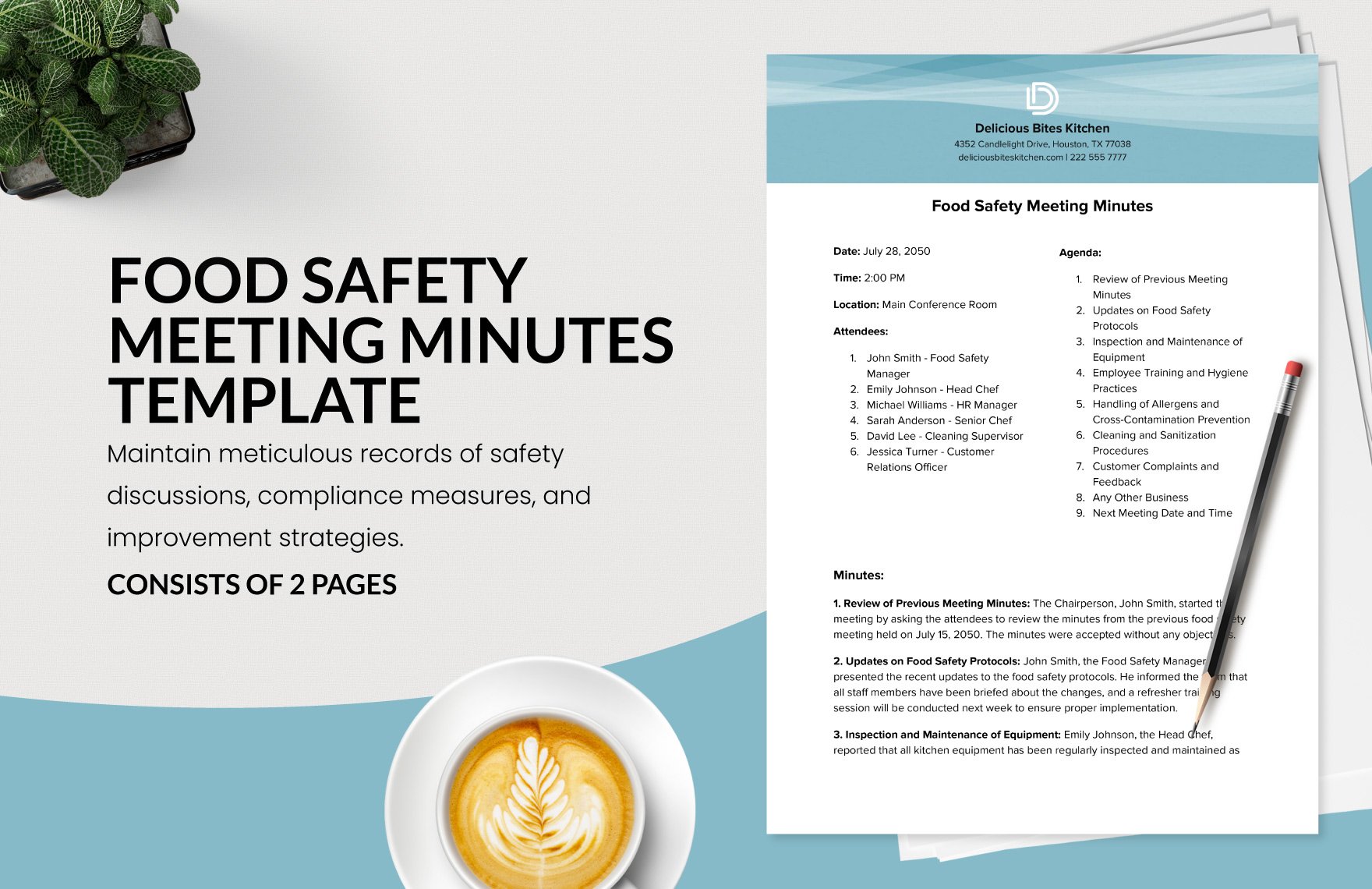 Food Safety Meeting Minutes Template