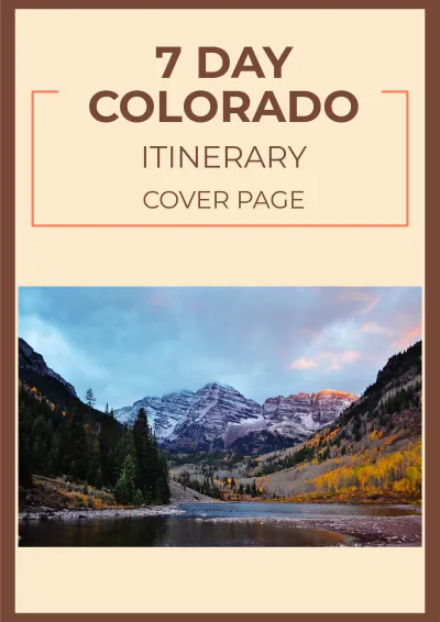 Free 7 Day Colorado Itinerary Template to Edit Online
