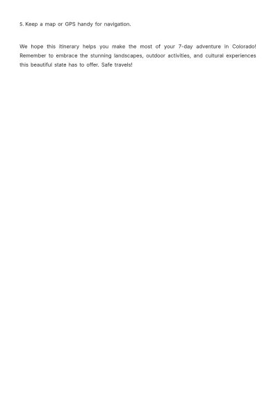 Free 7 Day Colorado Itinerary Template to Edit Online
