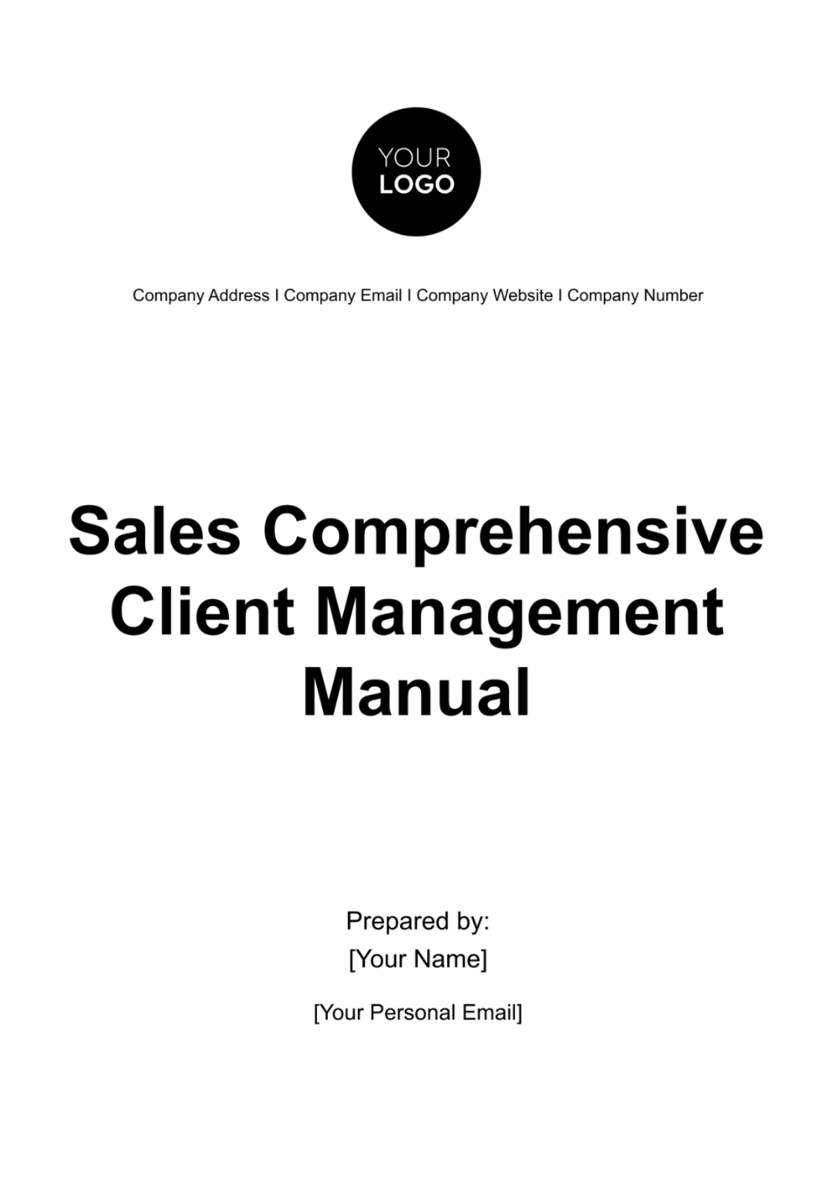 Sales Comprehensive Client Management Manual Template