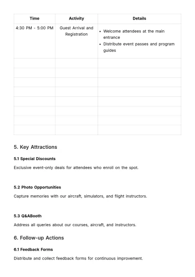 Free Sales Client Event Outline Template to Edit Online