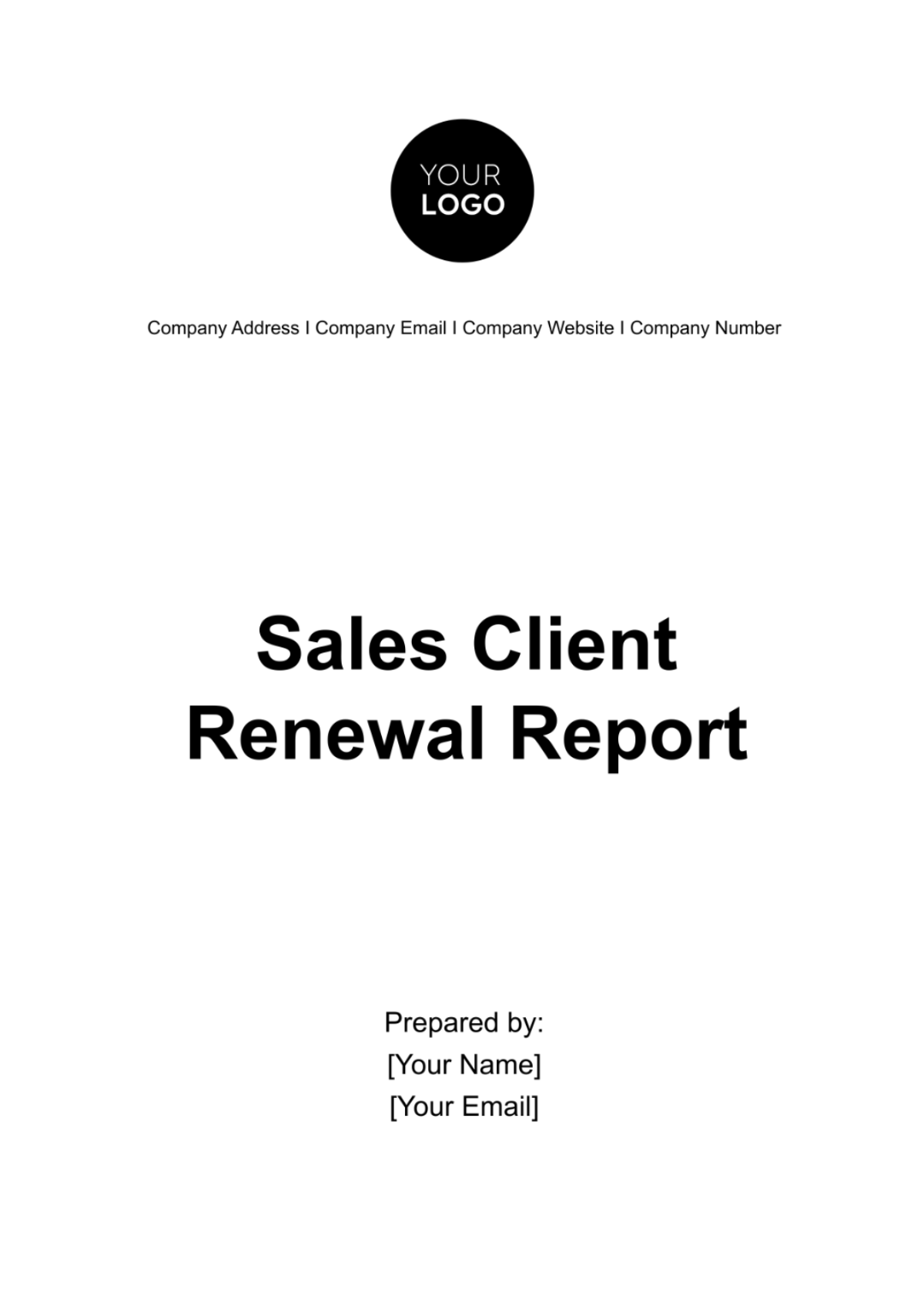 Sales Client Renewal Report Template