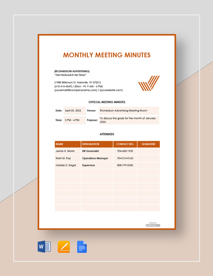 111+ FREE Meeting Minutes Templates - PDF | Word | Google Docs | Apple ...