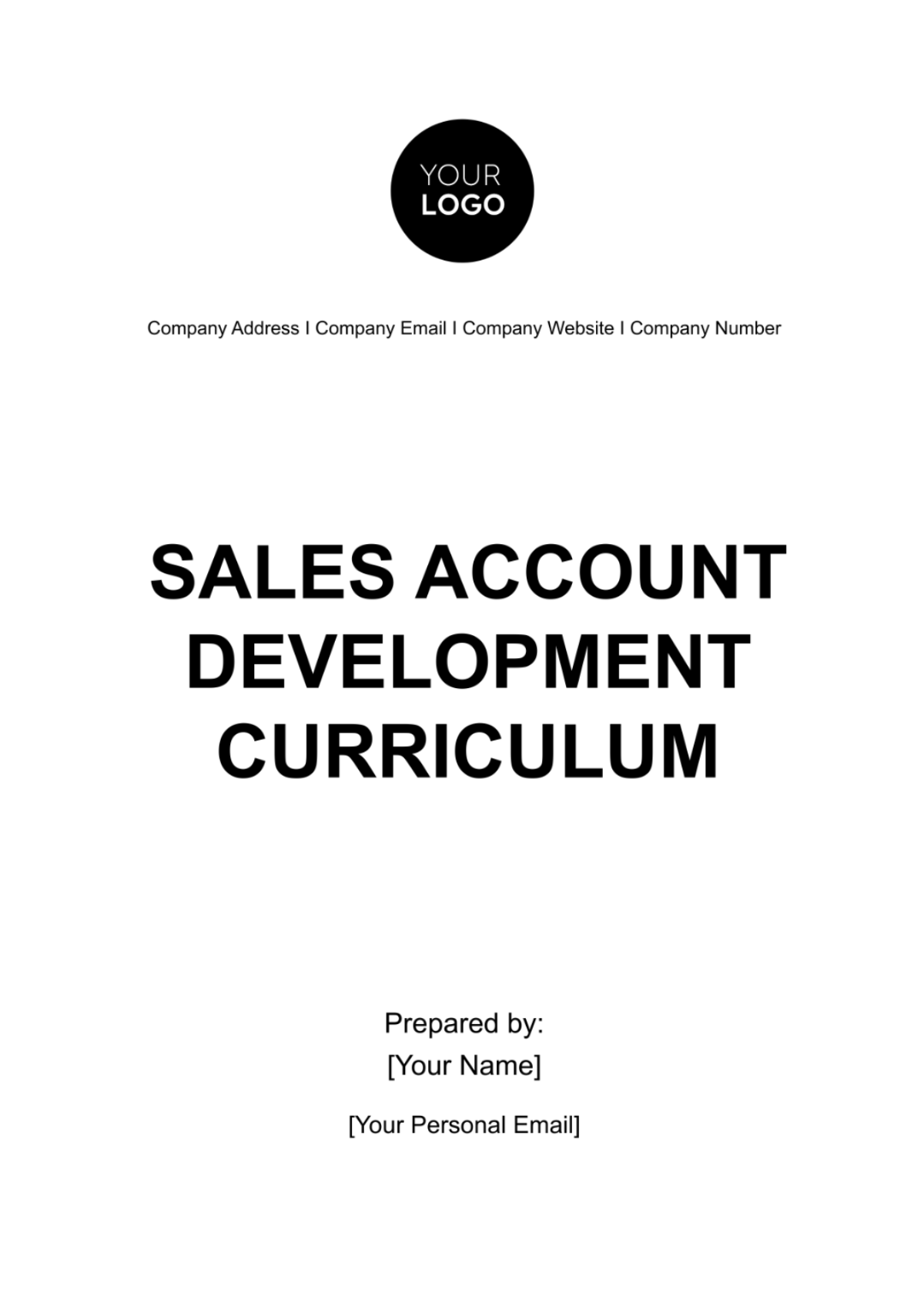 Sales Account Development Curriculum Template