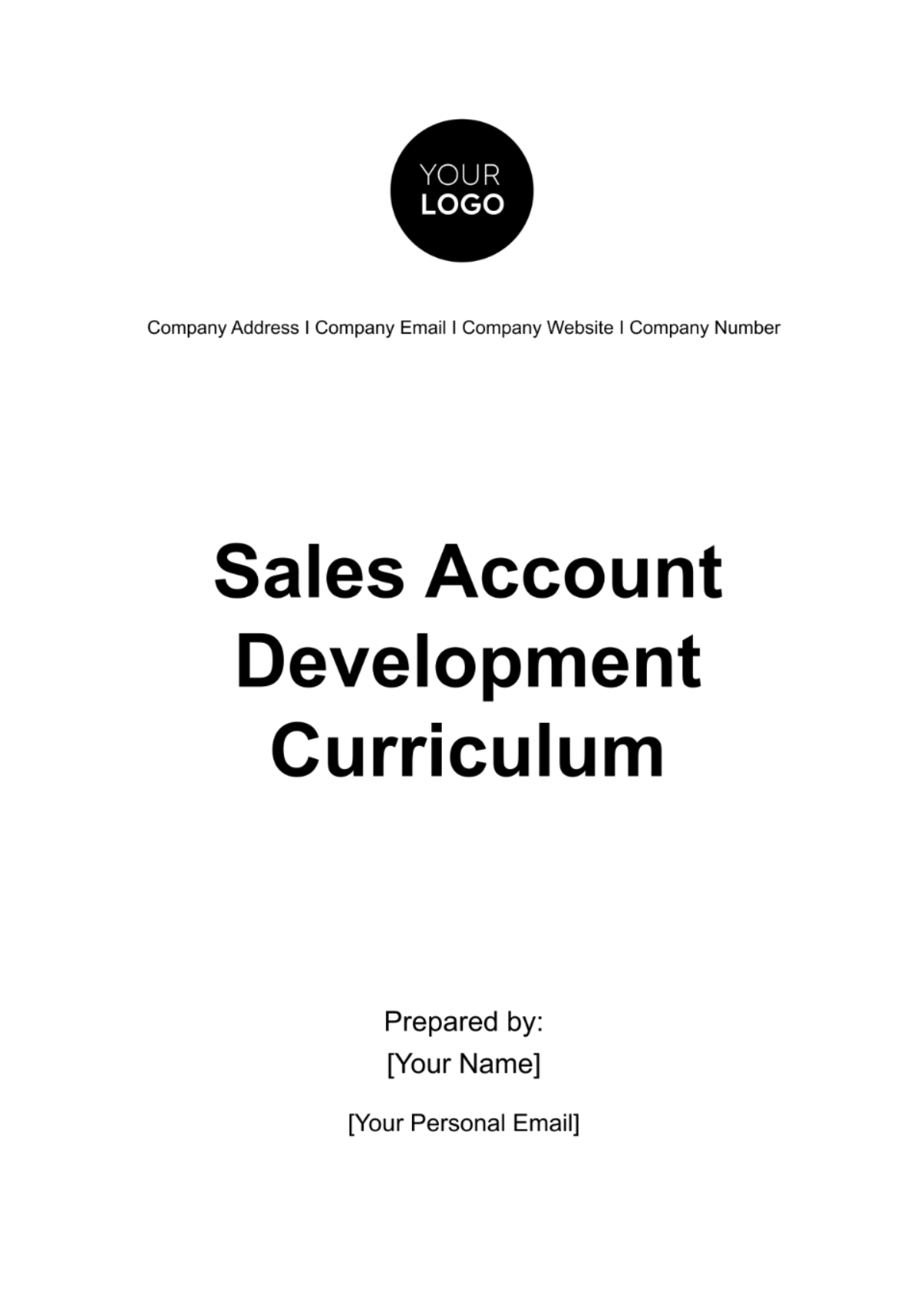 Free Sales Account Development Curriculum Template