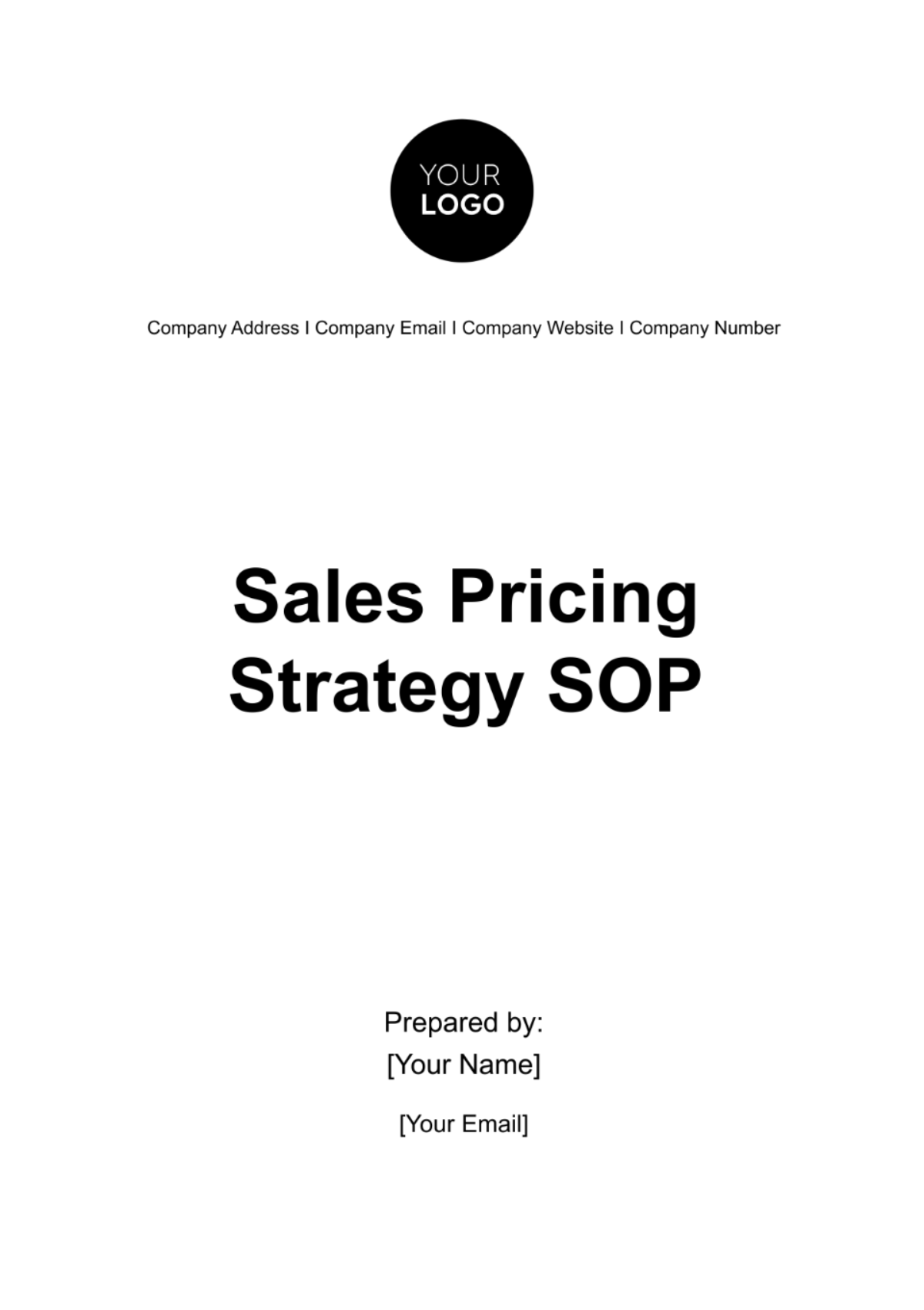 Sales Pricing Strategy SOP Template