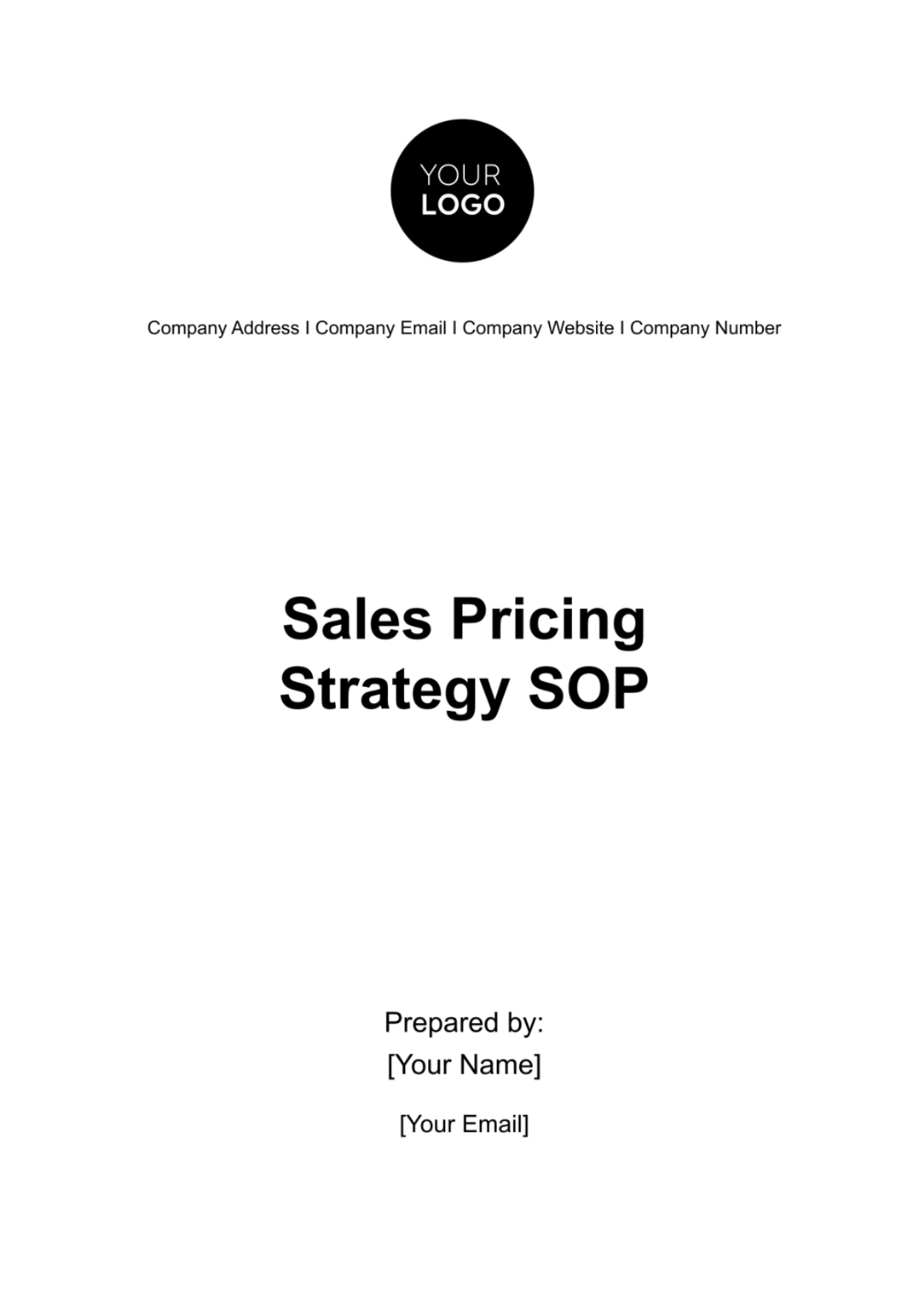 Sales Pricing Strategy SOP Template - Edit Online & Download