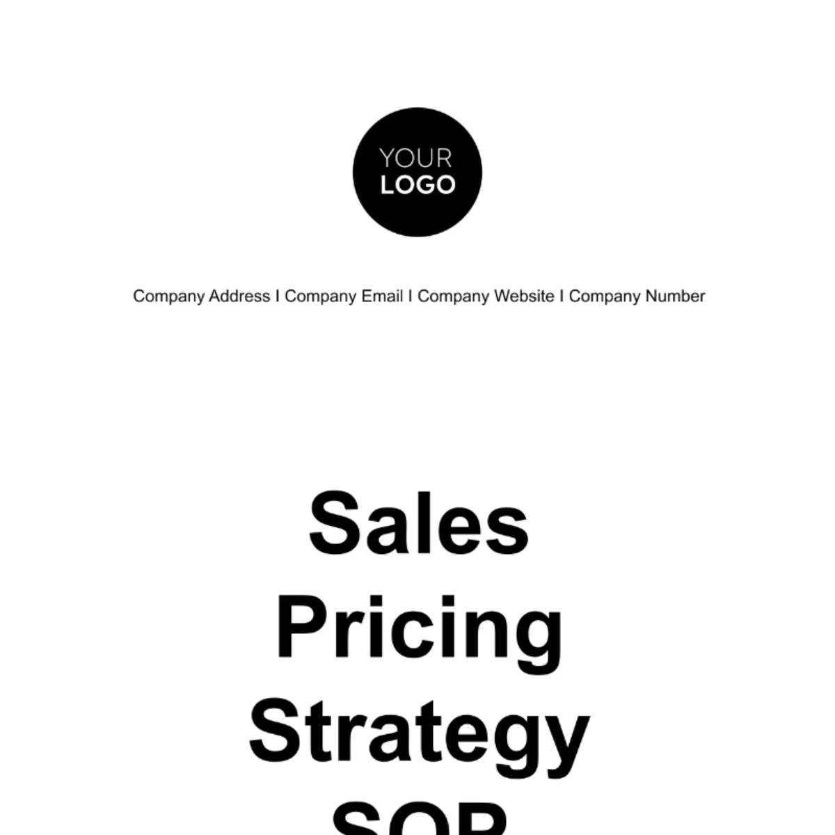 Sales Pricing Strategy SOP Template - Edit Online & Download