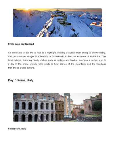 Free 7 Day Europe Trip Itinerary Template to Edit Online