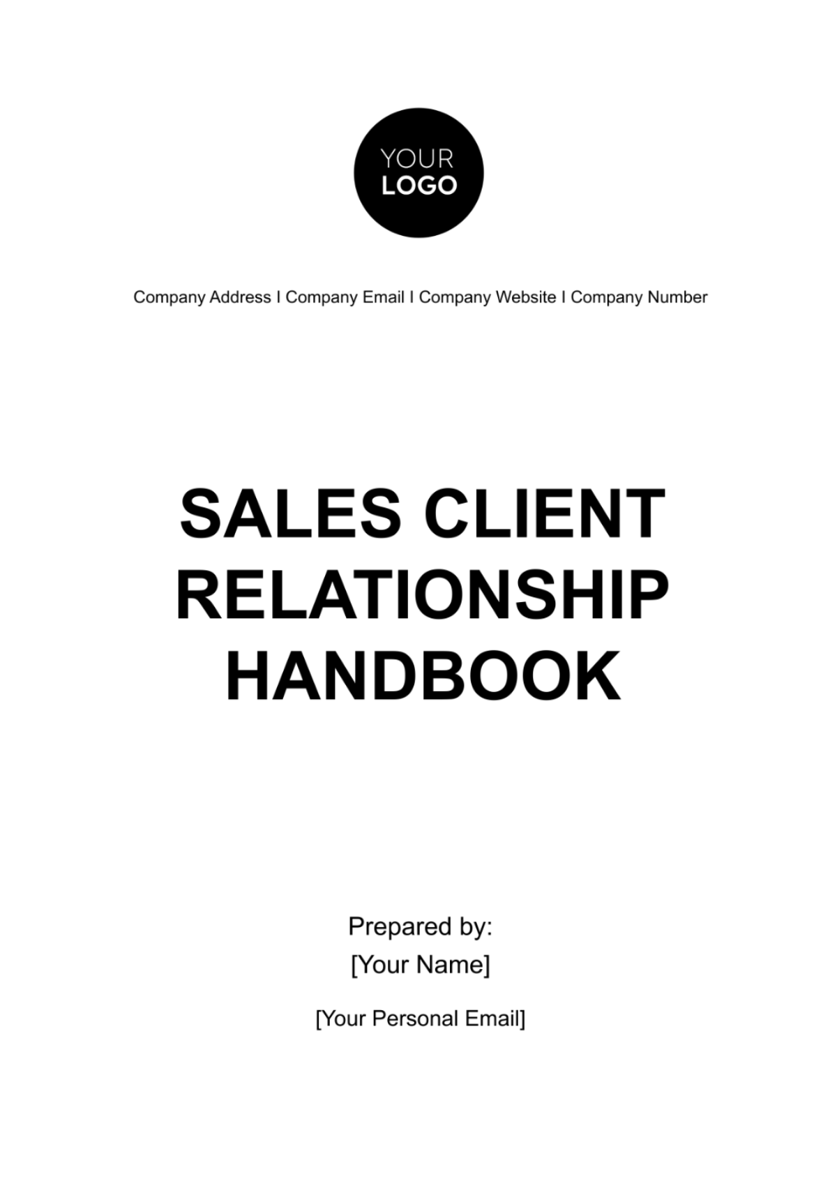 Sales Client Relationship Handbook Template