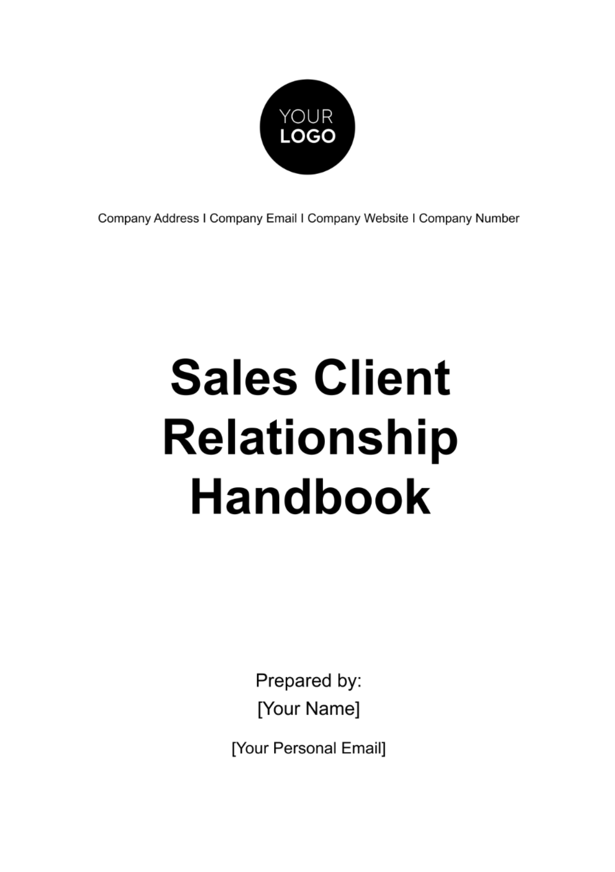 Free Sales Client Relationship Handbook Template
