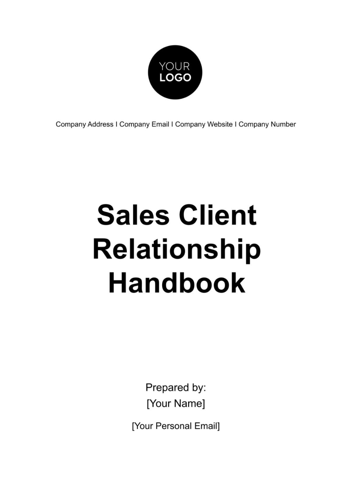 Sales Client Relationship Handbook Template - Edit Online & Download