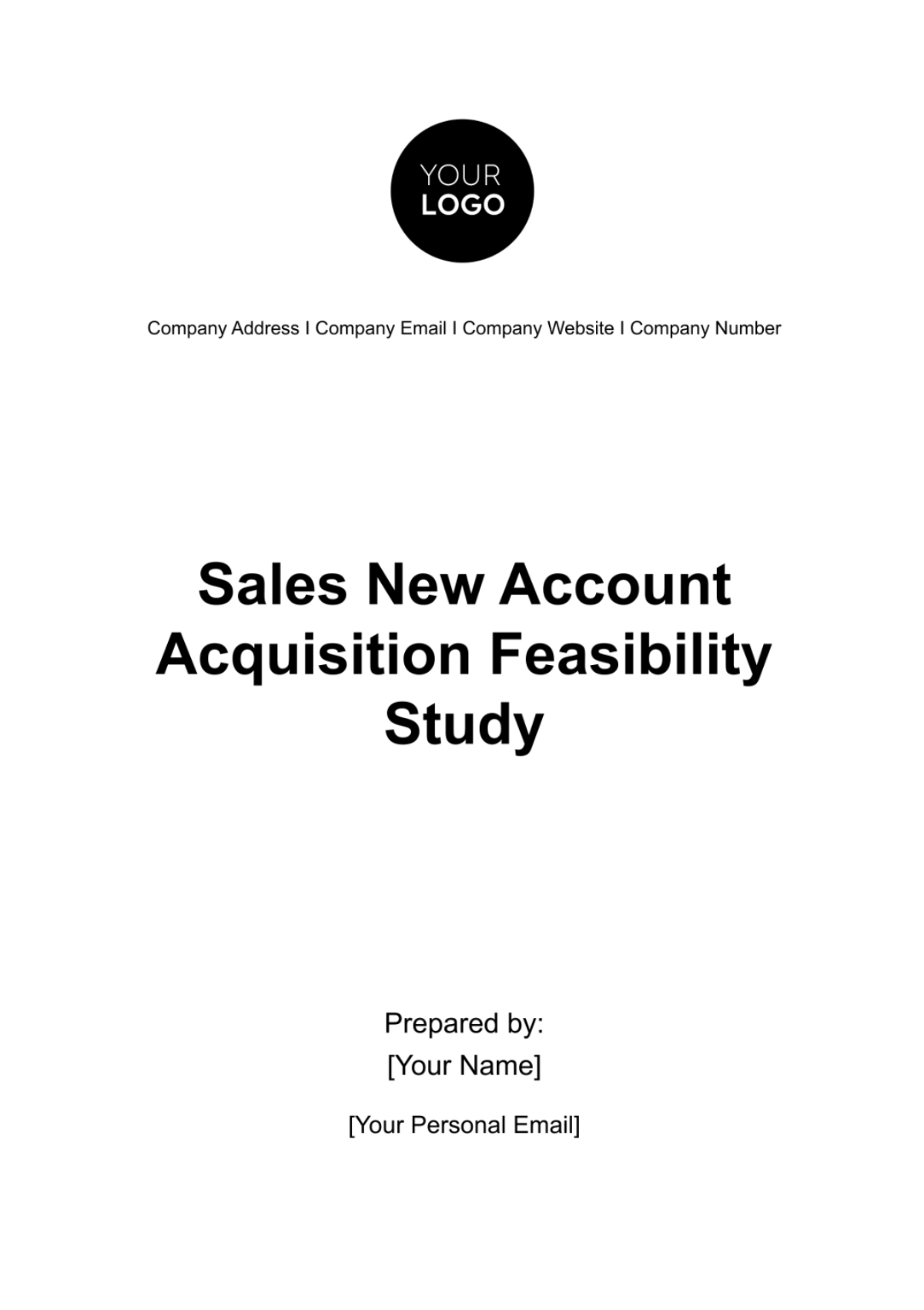 Sales New Account Acquisition Feasibility Study Template - Edit Online & Download