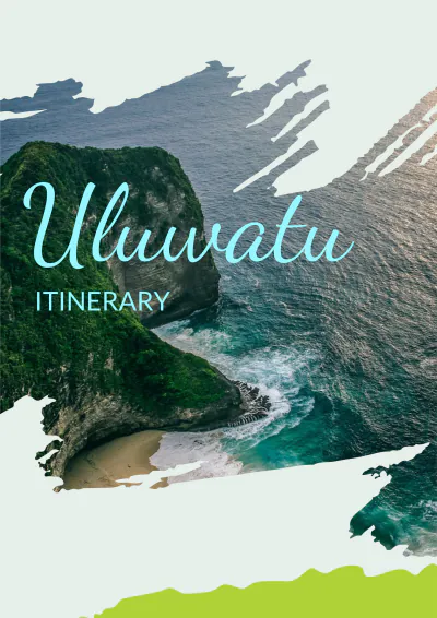 Free Uluwatu Itinerary Template to Edit Online