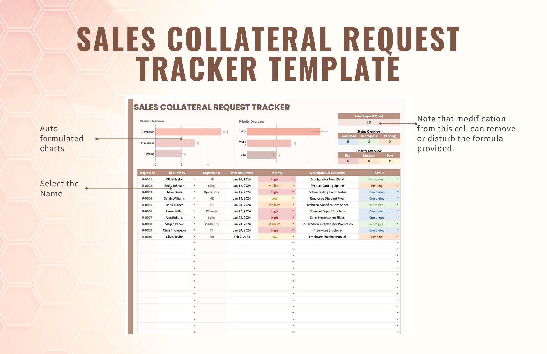 Sales Collateral Request Tracker Template