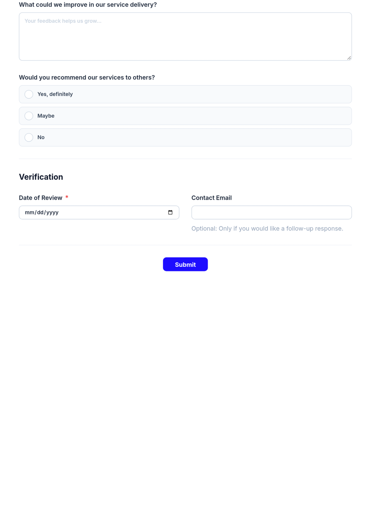 Free Sales Client Service Review Form Template & AI Maker Free Sales Client Service Review Form Template & AI Maker