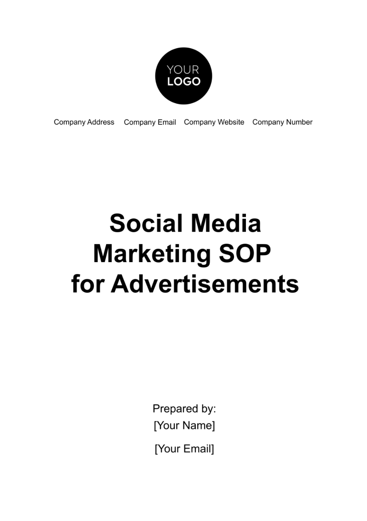 Social Media Marketing SOP for Advertisements Template - Edit Online & Download