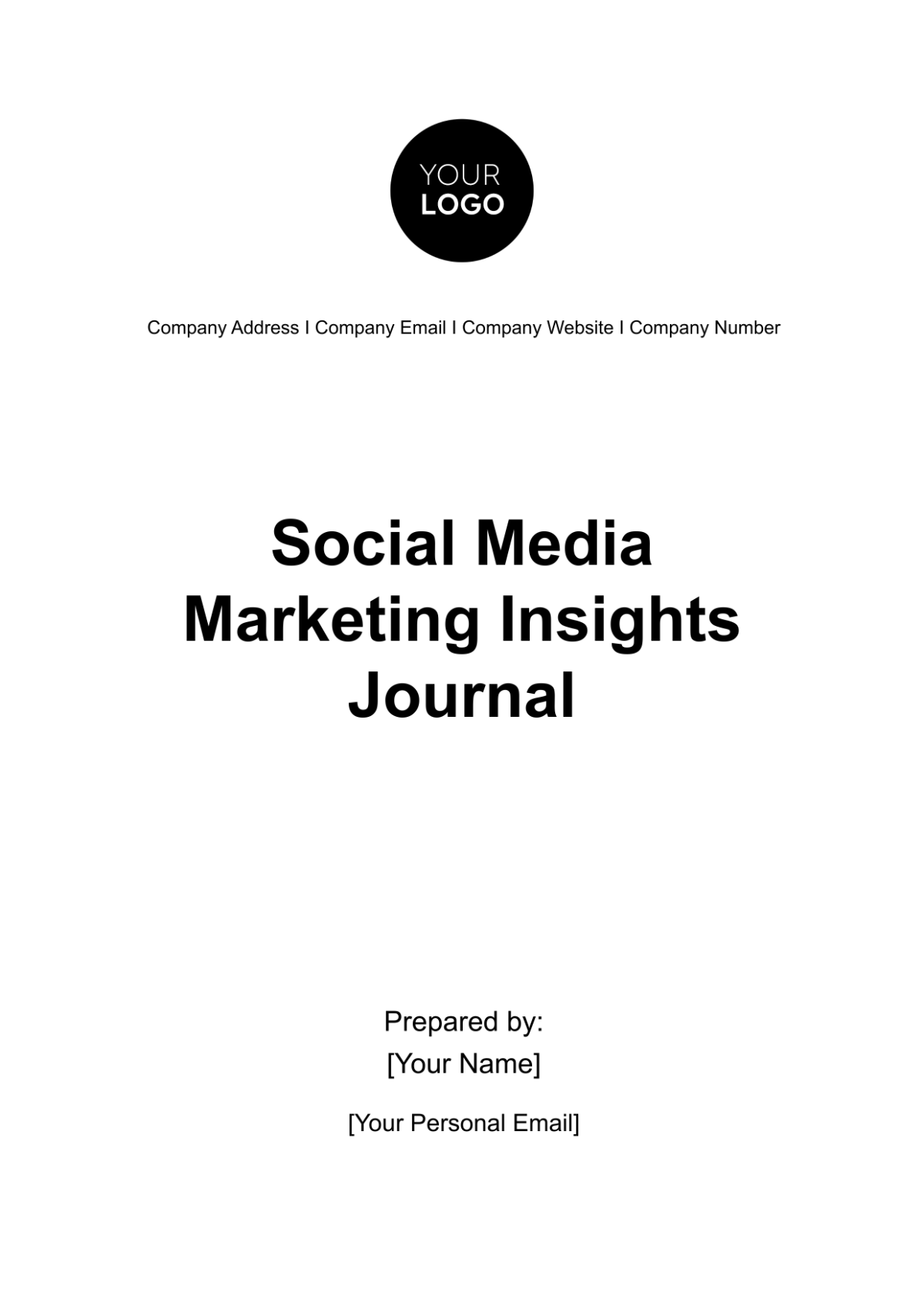Social Media Marketing Insights Journal Template