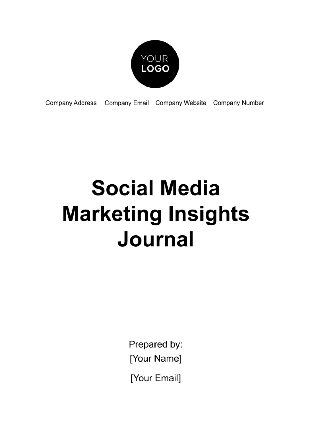 Social Media Marketing Insights Journal Template - Edit Online & Download