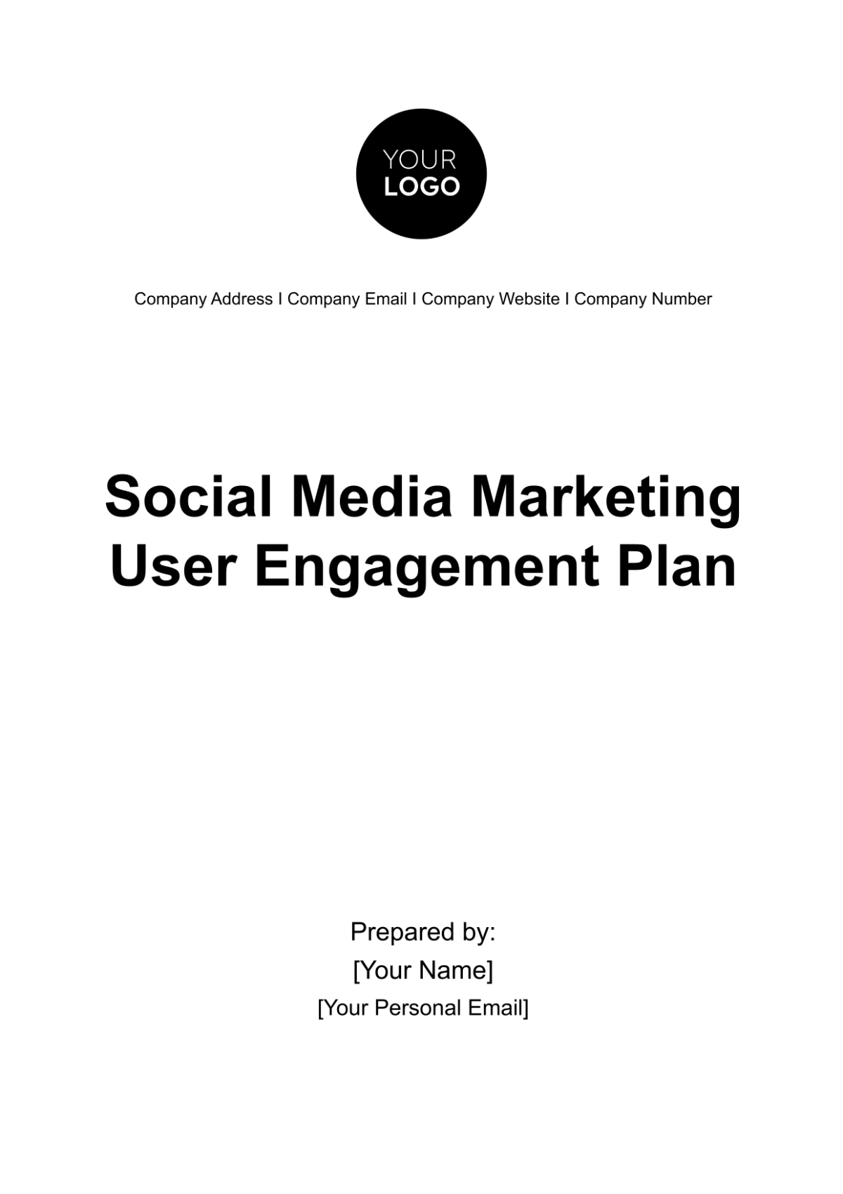 Social Media Marketing User Engagement Plan Template