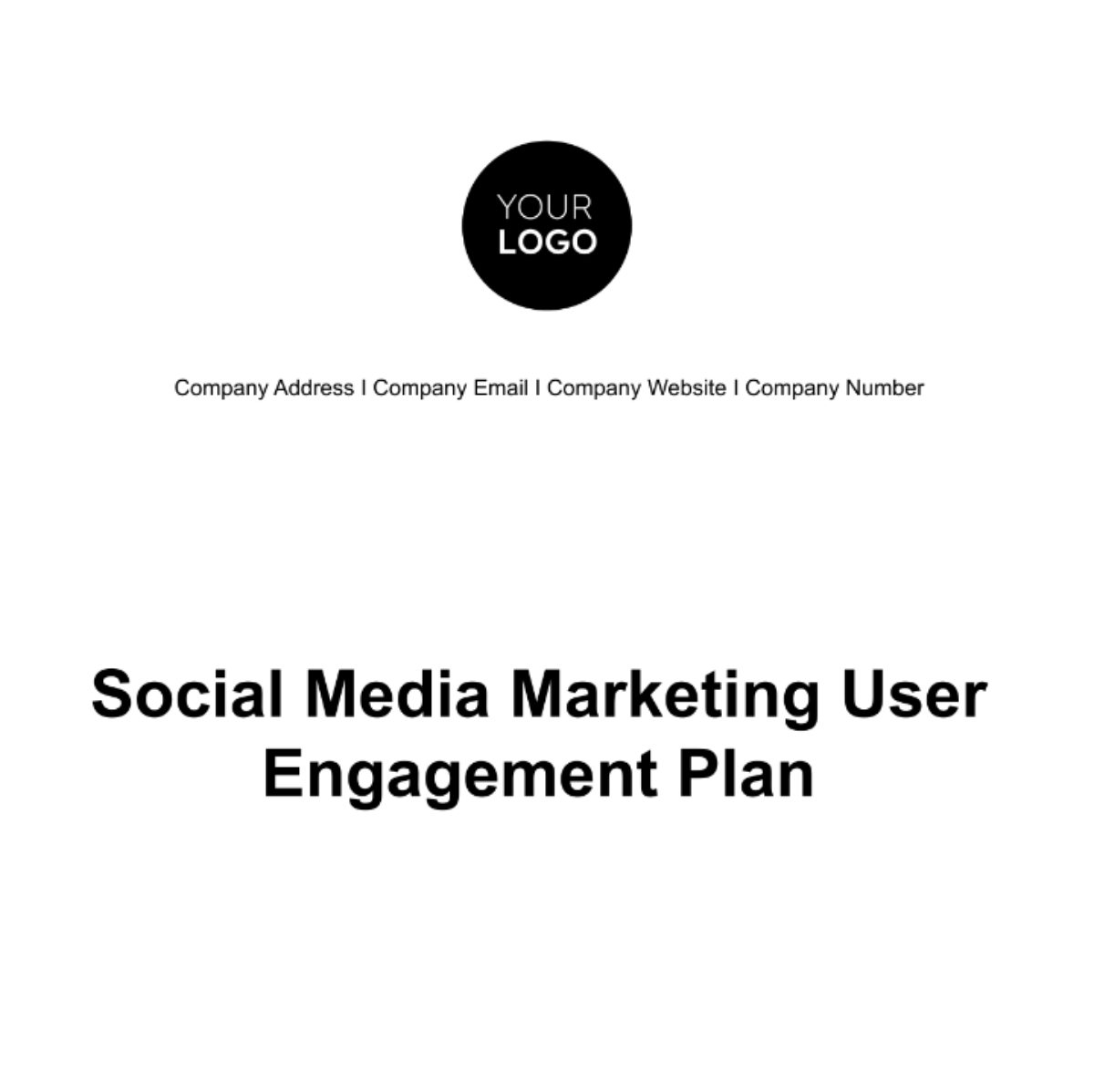Social Media Marketing User Engagement Plan Template