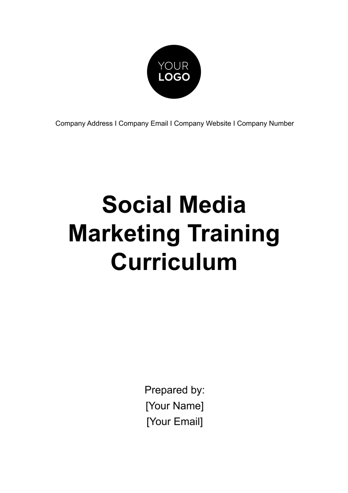 Social Media Marketing Training Curriculum Template - Edit Online & Download