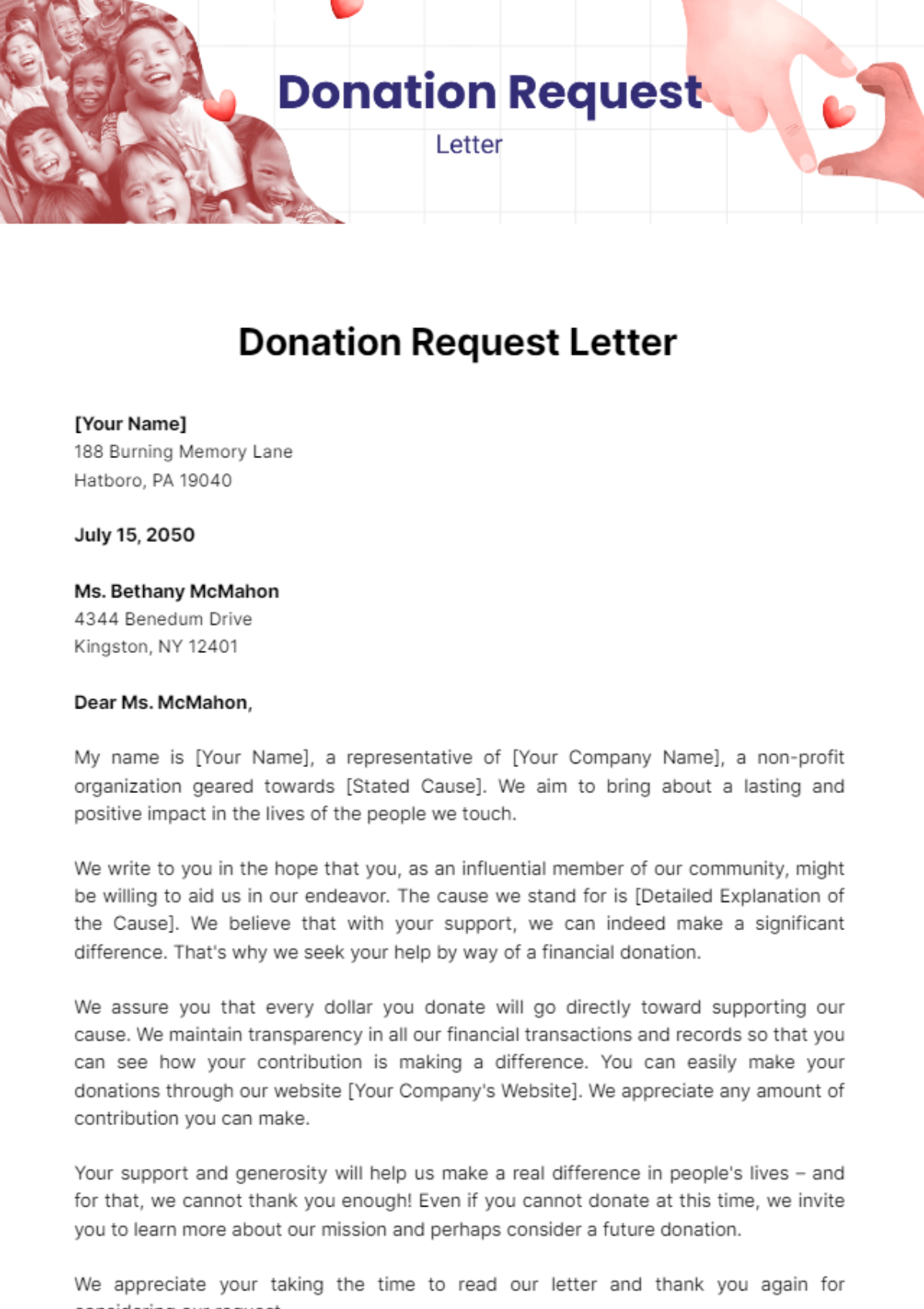 Donation Request Letter Template - Edit Online & Download Example ...