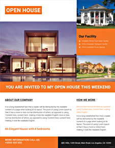 Printable Open House Flyer Template in Adobe Photoshop, Illustrator ...