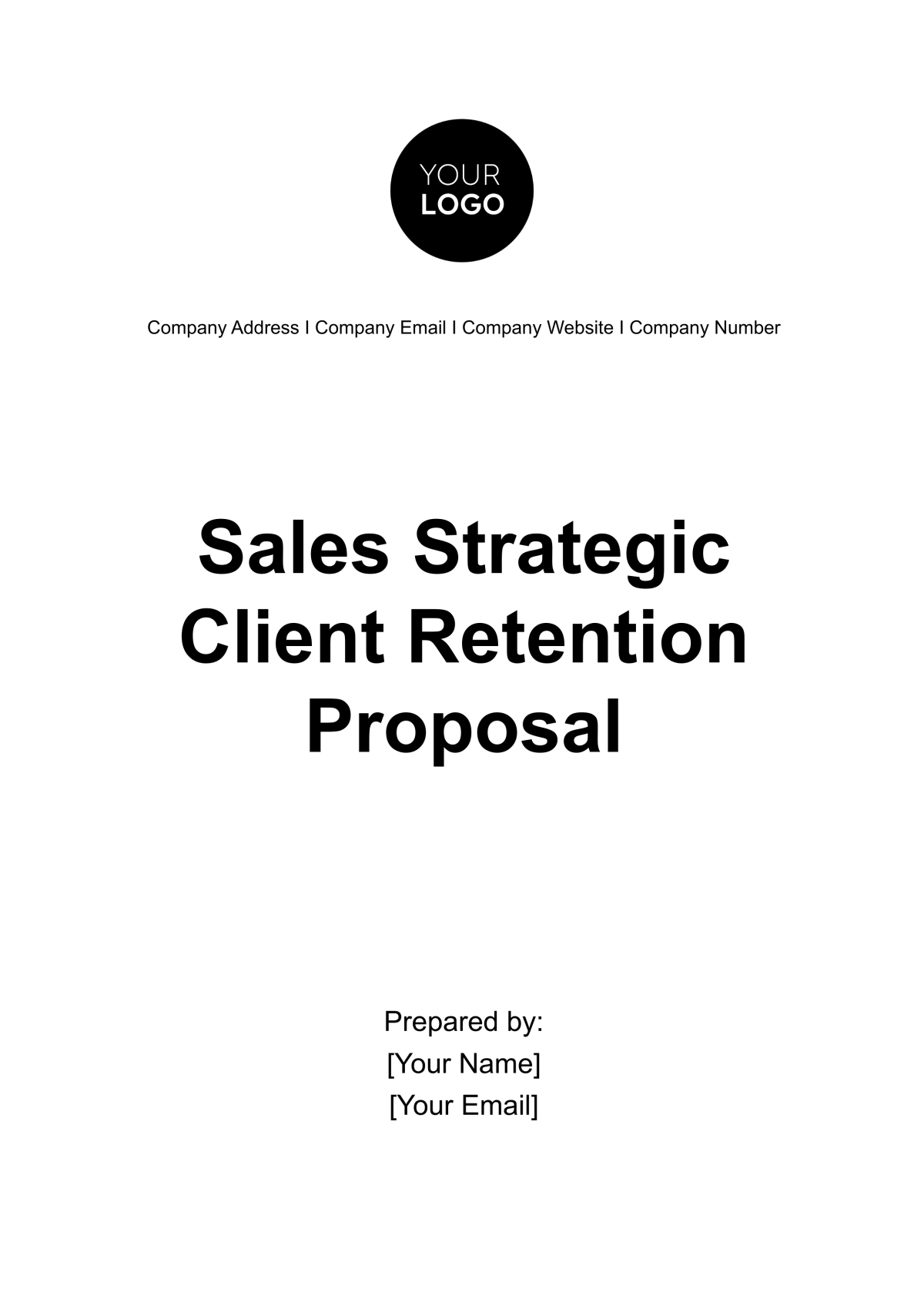 Sales Strategic Client Retention Proposal Template