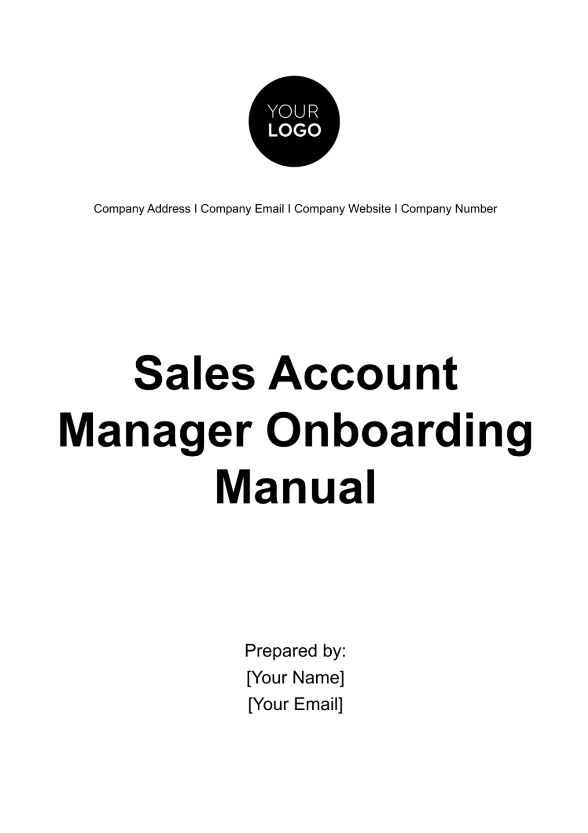 Sales Account Manager Onboarding Manual Template