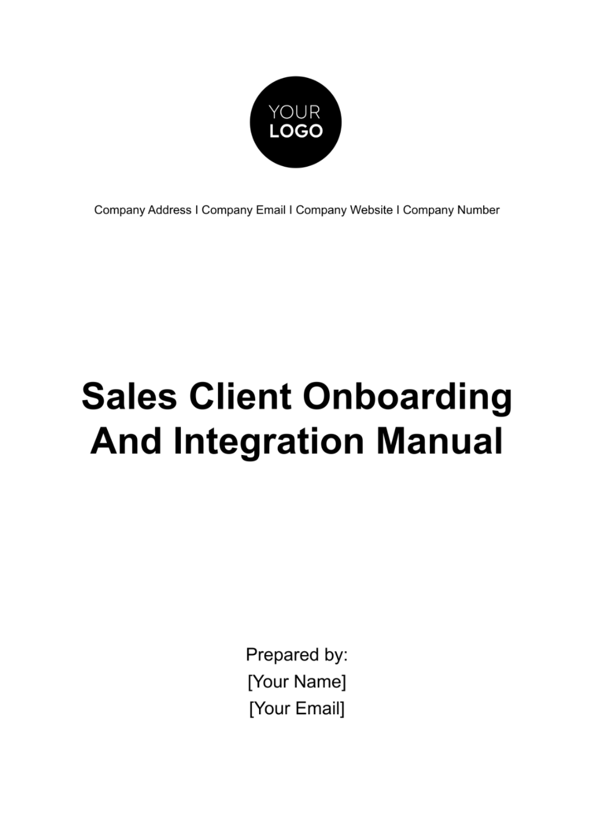 Sales Client Onboarding and Integration Manual Template - Edit Online & Download